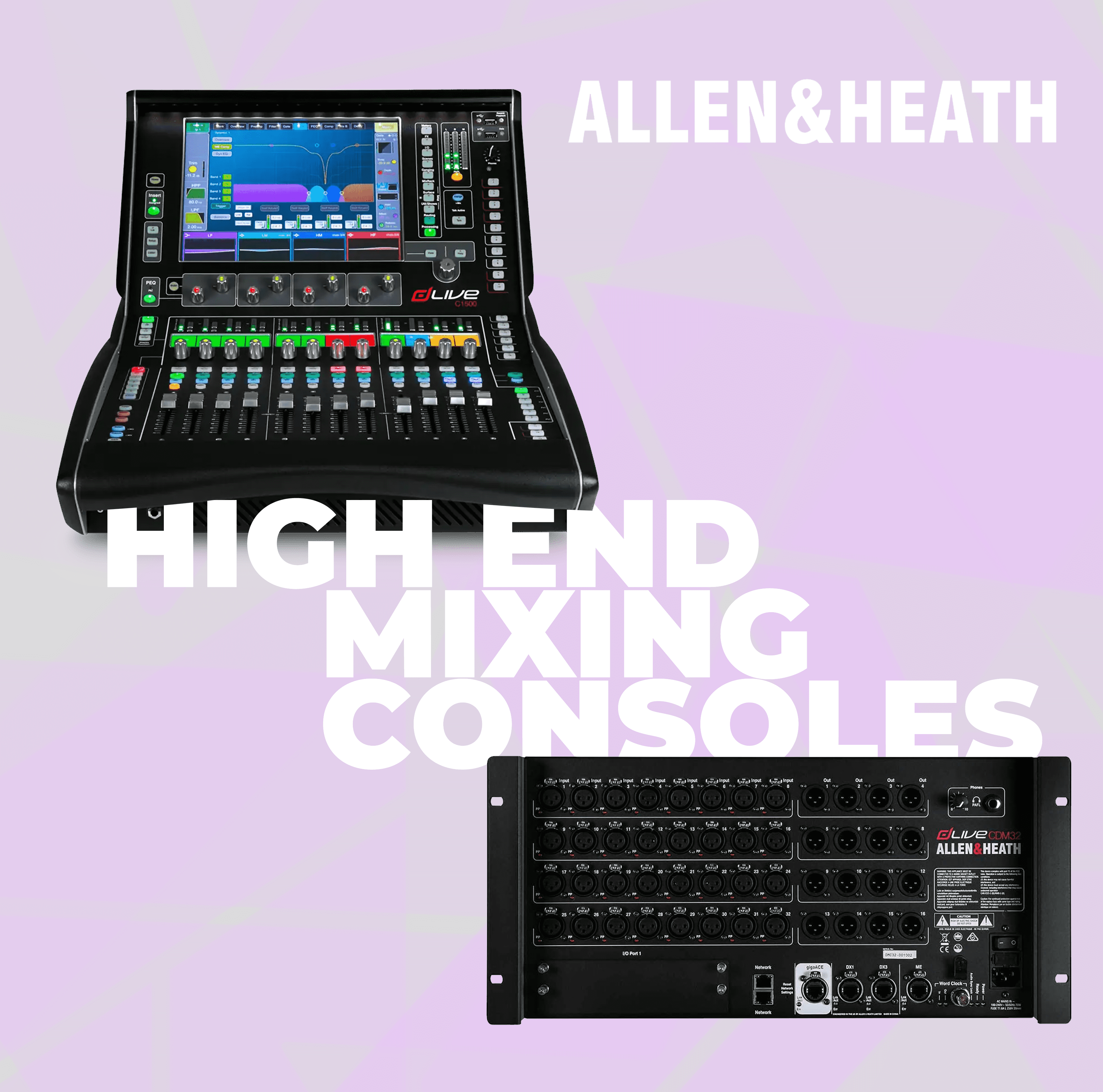 Image showing high end mixing consoles Moventra offer for hire.